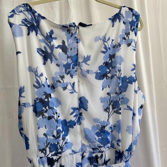 Jessica Howard Women's Plus 24W Blue/White Floral Maxi Dress - Picture 4 of 11